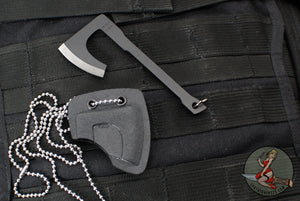 RMJ Mortifer- Neck Micro Tomahawk- Necklace- Keychain- Graphite Black Finished