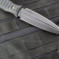 RMJ Orlando Special Dagger Fixed Blade Knife- Graphite Black Finish- Black G-10