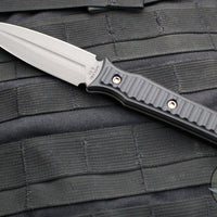 RMJ Orlando Special Dagger Fixed Blade Knife- Tungsten Finish- Black G-10