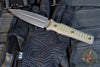RMJ Orlando Special Dagger Fixed Blade Knife- Tungsten Finished Magnacut- Dirty Olive G-10