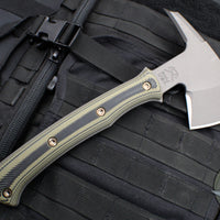 RMJ Tactical- Pathfinder Tomahawk- Tungsten Cerakote Finished- Dirty Olive G-10