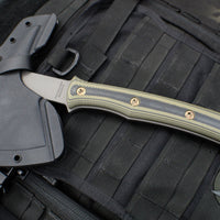 RMJ Tactical- Pathfinder Tomahawk- Tungsten Cerakote Finished- Dirty Olive G-10