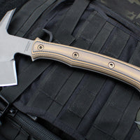 RMJ Tactical- Pathfinder Tomahawk- Tungsten Cerakote Finished- Hyena Brown G-10