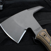 RMJ Tactical- Pathfinder Tomahawk- Tungsten Cerakote Finished- Hyena Brown G-10