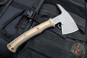 RMJ Tactical- Pathfinder Tomahawk- Tungsten Cerakote Finished- Hyena Brown G-10