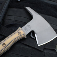 RMJ Tactical- Pathfinder Tomahawk- Tungsten Cerakote Finished- Hyena Brown G-10