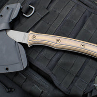 RMJ Tactical- Pathfinder Tomahawk- Tungsten Cerakote Finished- Hyena Brown G-10