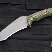 RMJ Tactical- Peregrine Fixed Blade- Tungsten Finish- Dirty Olive G-10 Handle