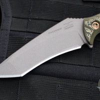 RMJ Tactical- Peregrine Fixed Blade- Tungsten Finish- Dirty Olive G-10 Handle