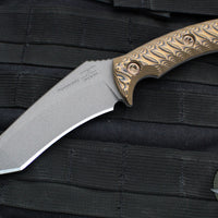 RMJ Tactical- Peregrine Fixed Blade- Tungsten Finish- Hyena Brown G-10 Handle