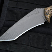 RMJ Tactical- Peregrine Fixed Blade- Tungsten Finish- Hyena Brown G-10 Handle