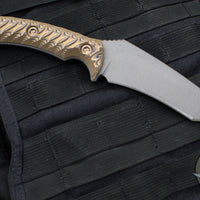 RMJ Tactical- Peregrine Fixed Blade- Tungsten Finish- Hyena Brown G-10 Handle