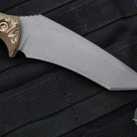 RMJ Tactical- Peregrine Fixed Blade- Tungsten Finish- Hyena Brown G-10 Handle