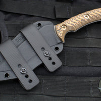 RMJ Tactical- Peregrine Fixed Blade- Tungsten Finish- Hyena Brown G-10 Handle