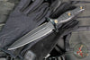 RMJ Tactical Raider Dagger Fixed Blade Combat Knife- Graphite Black Finish- Black G-10