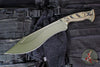 RMJ Tactical- Sapper Fixed Blade Knife- Dirty Olive G-10 Scale- OD Green Finished 80CRV2 Steel