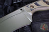 RMJ Tactical- Sapper Fixed Blade Knife- Dirty Olive G-10 Scale- OD Green Finished 80CRV2 Steel