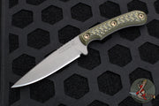 RMJ Tactical Sparrow small EDC Knife- Tungsten Finish- Dirty Olive G-10 Handle - MAGNACUT Steel