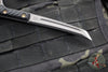RMJ Stabby Guy- Ringed Chisel Tip- Tungsten Finished- Black G-10- Bronze Hardware