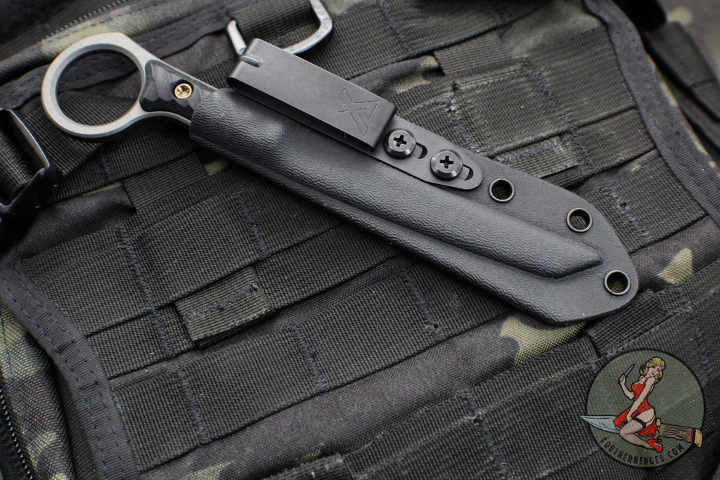 Rmj Chisel RMJ Stabby Guy- Ringed Chisel Tip- Tungsten Finished- Black G-10- Bron ...