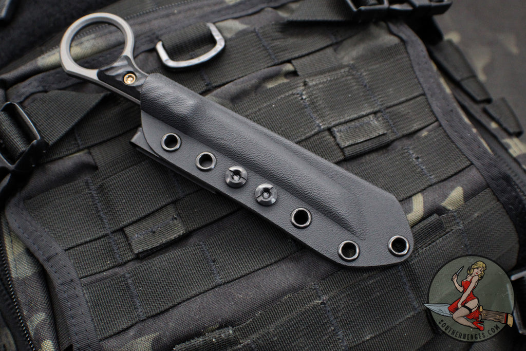 Rmj Chisel RMJ Stabby Guy- Ringed Chisel Tip- Tungsten Finished- Black G-10- Bron ...