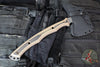 RMJ Tactical- Storm Crow Tomahawk- Tungsten Cerakote Finished- Hyena Brown G-10