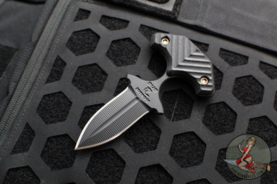 RMJ Tactical BUB- Back Up Push Dagger- Double Edge- Graphite Black Finish- Black G-10