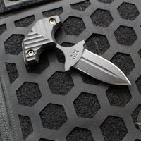 RMJ Tactical BUB- Back Up Push Dagger- Double Edge- Graphite Black Finish- Black G-10