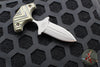 RMJ Tactical BUB- Back Up Push Dagger- Double Edge- Tungsten Finish- Dirty Olive G-10