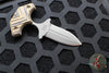 RMJ Tactical BUB- Back Up Push Dagger- Double Edge- Tungsten Finish- Hyena Brown G-10