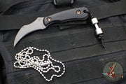 RMJ Gym Rat- Small EDC/Neck Knife- Tungsten Gray- Black G-10 Handle