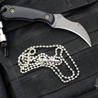 RMJ Gym Rat- Small EDC/Neck Knife- Tungsten Gray- Black G-10 Handle