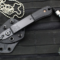 RMJ Gym Rat- Small EDC/Neck Knife- Tungsten Gray- Black G-10 Handle