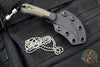 RMJ Gym Rat- Small EDC/Neck Knife- Tungsten Gray- Dirty Olive G-10 Handle