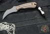 RMJ Gym Rat- Small EDC/Neck Knife- Tungsten Gray- Hyena Brown G-10 Handle