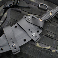 RMJ Tactical Raider Dagger Fixed Blade Combat Knife- Tungsten Finish- Black G-10