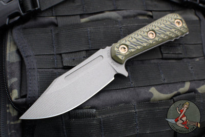 RMJ Tactical UCAP Fixed Blade- Dirty Olive G-10 Handle- Tungsten Magnacut Steel Blade