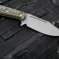 RMJ Tactical UCAP Fixed Blade- Dirty Olive G-10 Handle- Tungsten Magnacut Steel Blade