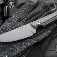 RMJ Unmei Fixed Blade Knife- Graphite Black Finished-  Black G-10 Handle