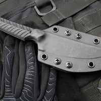 RMJ Unmei Fixed Blade Knife- Graphite Black Finished-  Black G-10 Handle