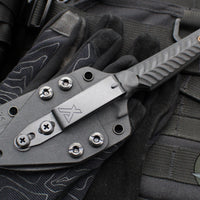 RMJ Unmei Fixed Blade Knife- Graphite Black Finished-  Black G-10 Handle