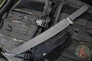 Blackside Customs Tokyo Drifter Fixed Blade Wakizashi- Black Blade Finish- Black Aluminum Scales- Black HW BSC-TD-BLK-BLKA