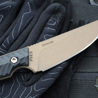 RMJ Unmei Fixed Blade Knife- Midnight Bronze Finished-  Black G-10 Handle