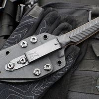 RMJ Unmei Fixed Blade Knife- Midnight Bronze Finished-  Black G-10 Handle