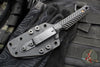RMJ Unmei Fixed Blade Knife- Tungsten Finished-  Black G-10 Handle