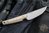 RMJ Unmei Fixed Blade Knife- Tungsten Finished- Hyena Brown G-10 Handle