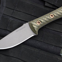 RMJ Tactical Utsidihi Fixed Blade- Dirty Olive G-10 Handle