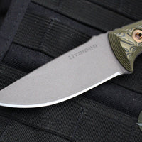 RMJ Tactical Utsidihi Fixed Blade- Dirty Olive G-10 Handle