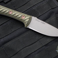 RMJ Tactical Utsidihi Fixed Blade- Dirty Olive G-10 Handle