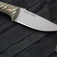 RMJ Tactical Utsidihi Fixed Blade- Dirty Olive G-10 Handle